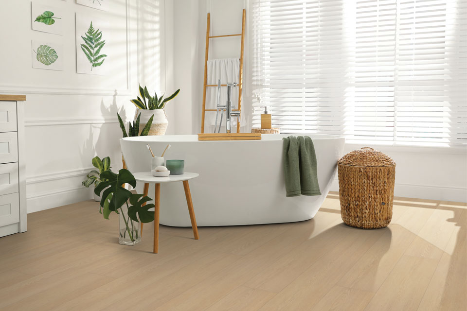 wood look vinyl in bathroom